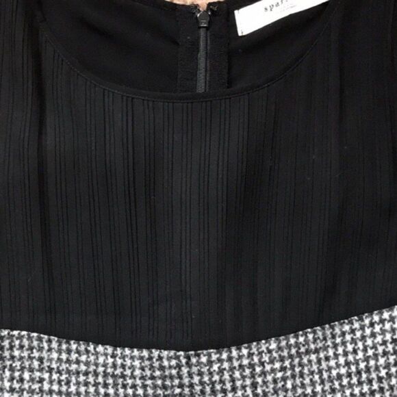 Anthropologie Sparrow Vapor Rise Black Houndstooth Wool Sheath Dress M NWT - Picture 7 of 11